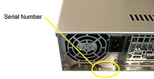 Serial Number Location for 2U System