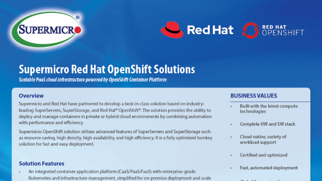 Supermicro Red Hat OpenShift Solution Brief